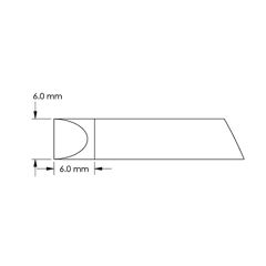 Power 60&deg; Chisel Solder Cartridge, 6.0 x 6.0mm