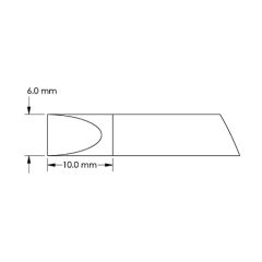 40&deg; Chisel Solder Cartridge, 6.0 x 10mm