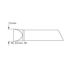 Power 60&deg; Chisel Solder Cartridge, 7.0 x 6.0mm