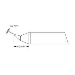 Bent Conical Solder Cartridge, 0.2 x 8.0mm