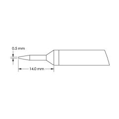 Sharp Conical Solder Cartridge, 0.5 x 14mm