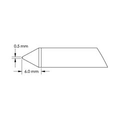 Metcal GTC-CN0005P Power Conical Soldering Cartridge, 0.5 x 6.0mm Drawing