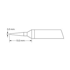 Sharp Conical Solder Cartridge, 0.5 x 15mm