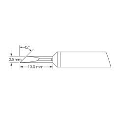 Power 45&deg; Knife Rework Cartridge, 2.5 x 13mm