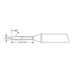 45&deg; Knife Rework Cartridge, 2.5 x 16mm