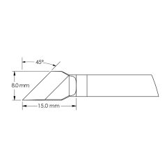 45&deg; Knife Rework Cartridge, 8.0 x 15mm