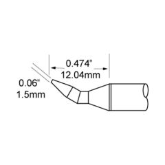 Bent Chisel Solder Cartridge, 1.5mm