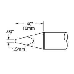 600 Series 30&deg; Chisel Solder Cartridge, 1.5mm