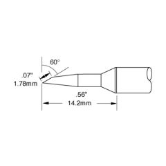 600 Series 60&deg; Beveled Solder Cartridge, 1.78mm