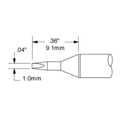 600 Series Conical Chisel Solder Cartridge, 0.8mm