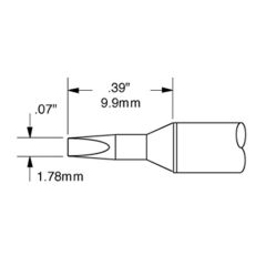 600 Series Conical Chisel Solder Cartridge, 1.78mm