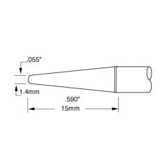 600 Series Conical Sharp Solder Cartridge, 1.4mm