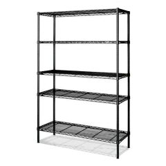 Metro 5ES142474NBL Black Super Erecta 5-Shelf Wire Shelving Rack, 14" x 24" x 74"