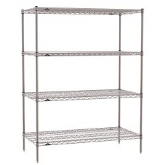 18" x 36" x 63" Metroseal Gray Wire Shelving Unit with 4 Super Erecta® Wire Shelves 