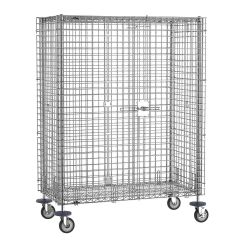 Metro SEC63EC Chrome Security Cart with Braking Casters, fits 30" x 36" Shelves