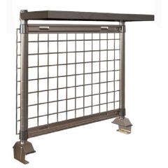 Metro TableWorx&trade; Riser with Metroseal Gray Epoxy Coated SmartWall Grid & (1) Rear Cantilevered Solid Type 304 Stainless Steel Shelf
