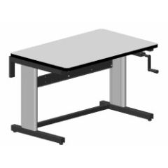 Production Basics 2005 Easy-Lift Dual Leg Standard Laminate Hand-Crank Lift Workstation, 30" x 60"