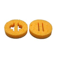 SIR S495-P10 Solder Tip Round Cleaning Sponges with 2 Slits & Knockouts, 2.55" (Pack of 10)