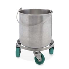 Texwipe TX7066 BetaMop&reg; Seamless Stainless Steel Bucket with Casters, 10 Gallon Capacity