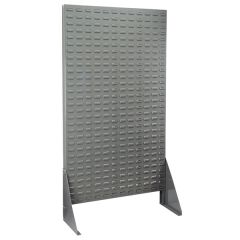 Akro-Mils 30661 Single-Sided Free Standing Louvered Hanging Bin Panel, Gray, 36" x 66" Tall