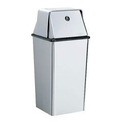 Bobrick 2250 Stainless Steel Waste Receptacle with Swing Top, 13 Gallon
