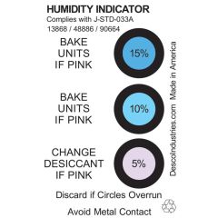 Desco 13868 J-STD-033A 3-Spot Humidity Indicator Cards, 5% 10% 15% RH 1