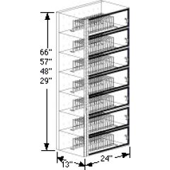 DMS 5488 Tape & Reel Storage Desiccator Cabinet, 7 Doors, 13" x 24" x 66"