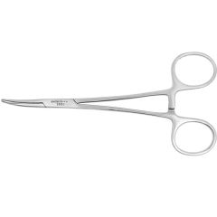 Excelta 38-SE ★★ 25° Curved Nose Stainless Steel Hemostat with Serrated Jaws, 6" OAL