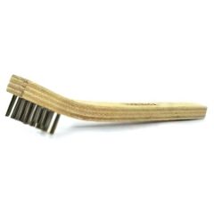 Gordon Brush 30SS Scratch Brush with Heavy-Duty Triple Row Stainless Steel 0.006" dia. Bristles, 7/16" Trim & Plywood Toothbrush Handle, 7-3/4" OAL