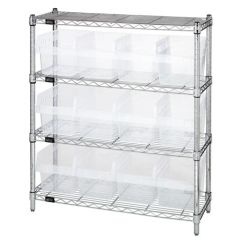 Wire Shelving System with 4 Shelves, 12" x 36" x 39"