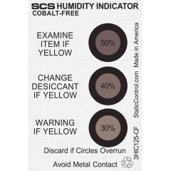 SCS 3HIC125-CF 3-Spot Cobalt-Free Humidity Indicator Card, 30% 40% 50% RH Can of 125
