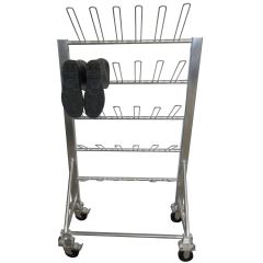 CleanPro SSL-1025 Mobile Stainless Steel Cleanroom Boot Rack, 16" x 35" x 57.75"