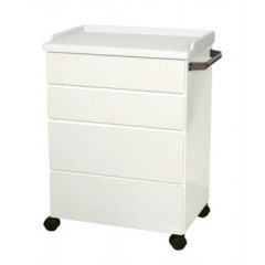 UMF Medical 6204 Mobile Treatment Cabinet with 4 Drawers, White, 25" x 34" x 18"