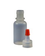 0,5 oz. Botella cil&iacute;ndrica con tap&oacute;n Yorker transparente y tap&oacute;n de punta roja