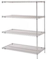 24" x 36" x 63" Chrome Wire Shelving Add-On with 4 Wire Shelves