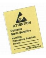 SCS JEDEC/EIA ESD "Attention" Labels, 1.75" x 2.5", Roll of 500