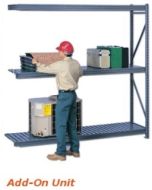 Tennsco BU-483672CA Bulk Storage Racks w/ Corrugated Steel Decking Add-On Unit, 48" x 36" x 72"