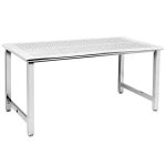 CleanPro® 24" x 72" Electropolished Stainless Steel Workbench with Perforated Stainless Steel Work Surface & Rounded Front Edge