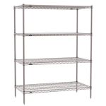 18" x 36" x 63" Metroseal Gray Wire Shelving Unit with 4 Super Erecta® Wire Shelves 