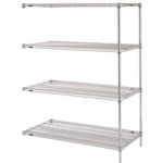 24" x 72" x 54" Chrome Wire Shelving Add-On with 4 Wire Shelves