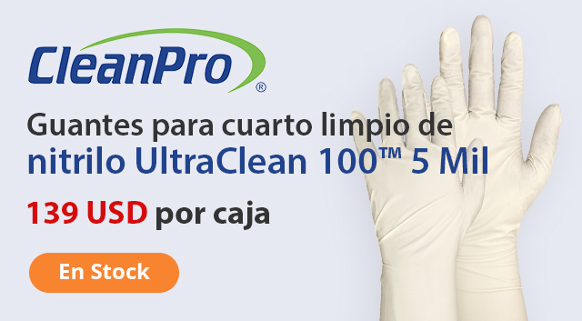 Guantes para cuarto limpio de nitrilo CleanPro® UltraClean 100 5 Mil - En Stock - 139 USD por caja